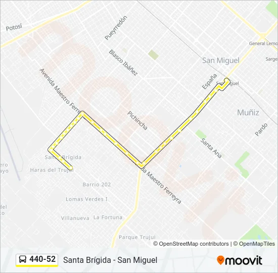 440-52 Colectivo Line Map