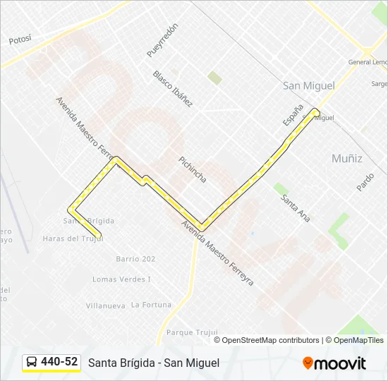 440-52 Colectivo Line Map