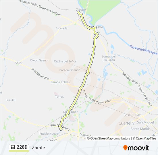 Mapa de 228D de Colectivo