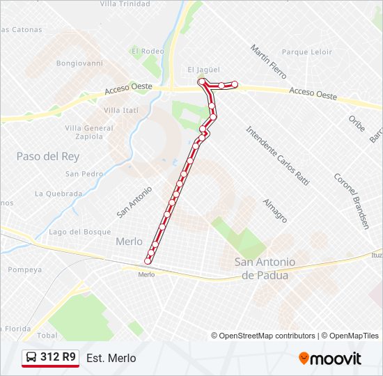312 R9 Colectivo Line Map