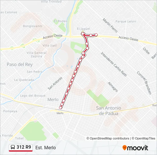 312 R9 Colectivo Line Map