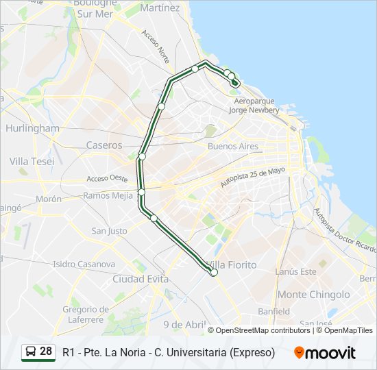 Ruta 28: Horarios, Paradas Y Mapas - R1 - Pte. La Noria - C ...