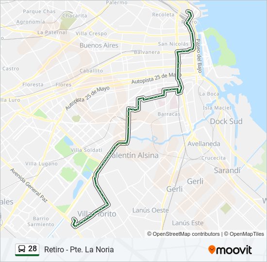 28 Colectivo Line Map