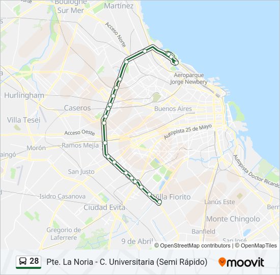 28 Colectivo Line Map