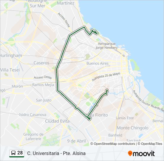 28 Colectivo Line Map