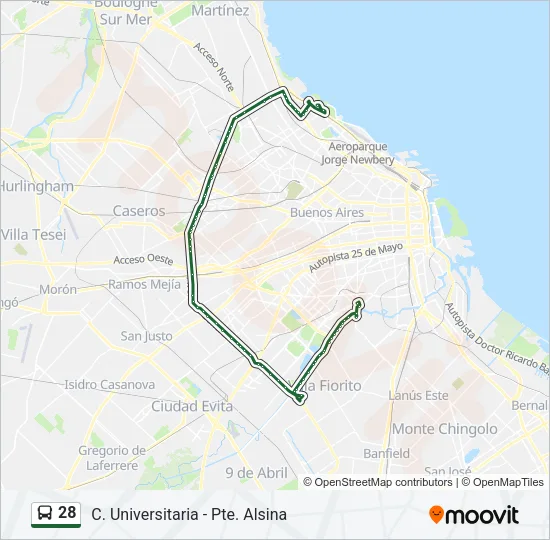 28 Colectivo Line Map