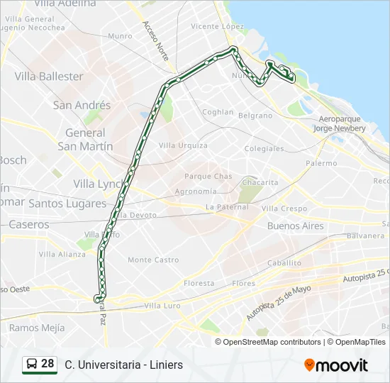 28 Colectivo Line Map