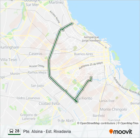 28 Colectivo Line Map