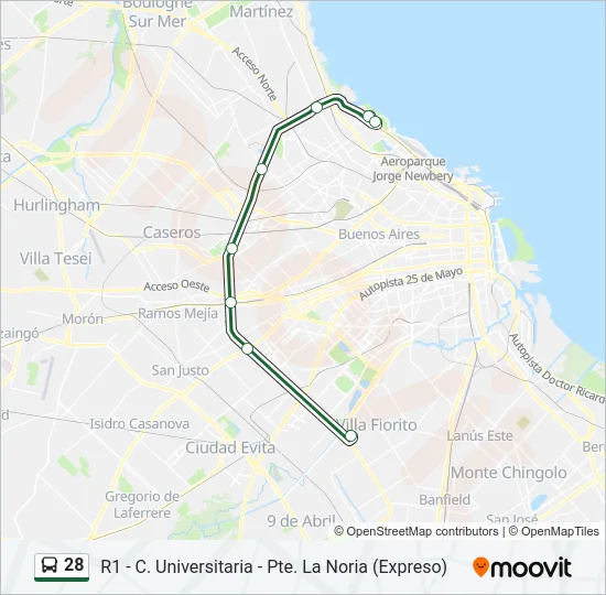 28 Colectivo Line Map