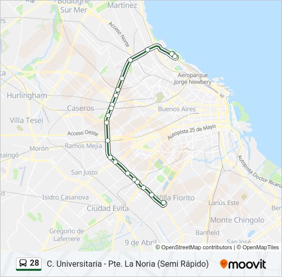 28 Colectivo Line Map