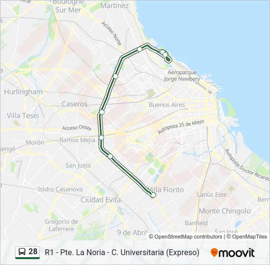28 Colectivo Line Map