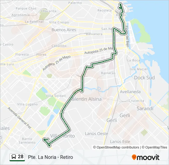 28 Colectivo Line Map