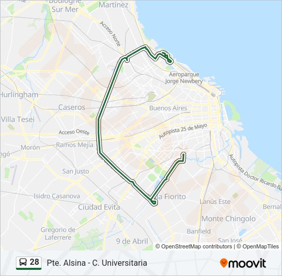 28 Colectivo Line Map