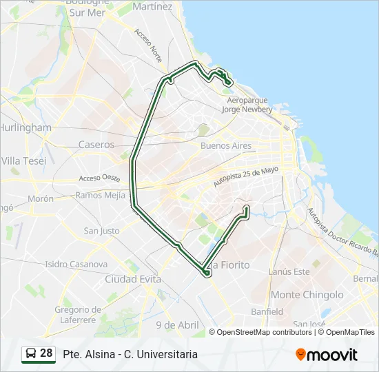 28 Colectivo Line Map