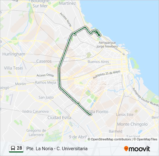 28 Colectivo Line Map