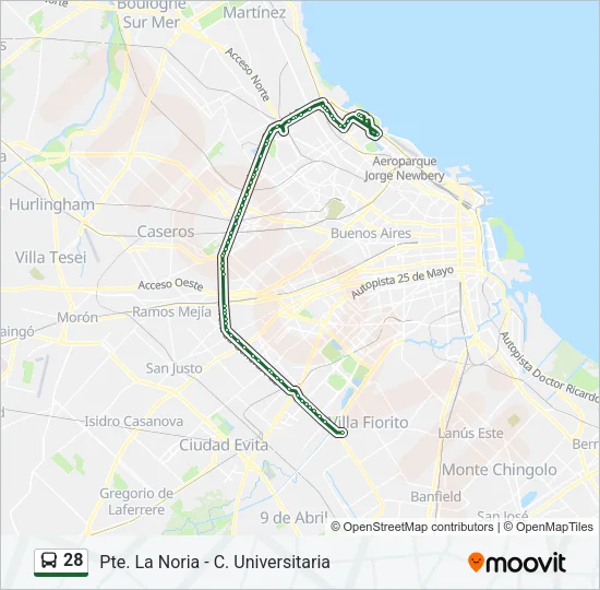 28 Colectivo Line Map