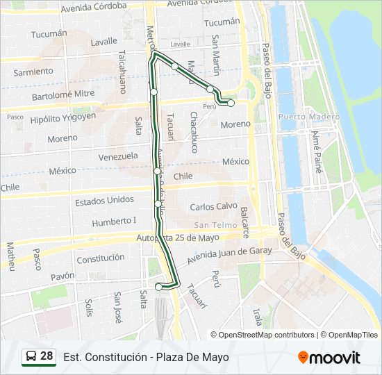 28 Colectivo Line Map