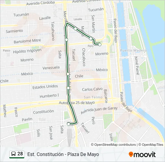 28 Colectivo Line Map