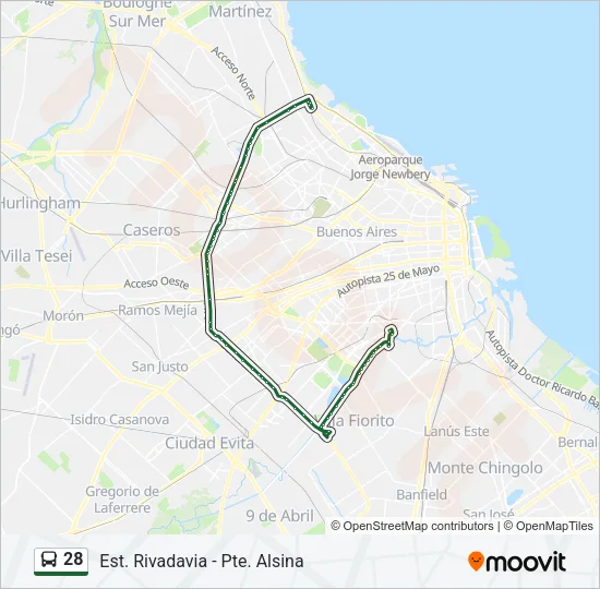 28 Colectivo Line Map