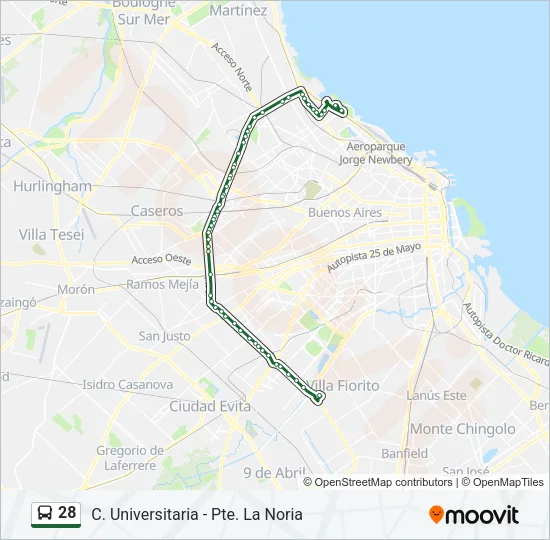 28 Colectivo Line Map
