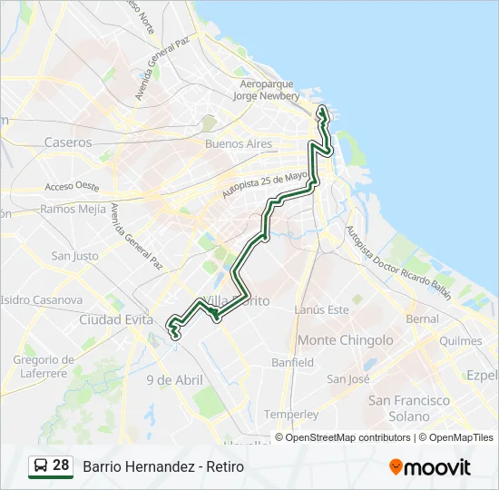 28 Colectivo Line Map