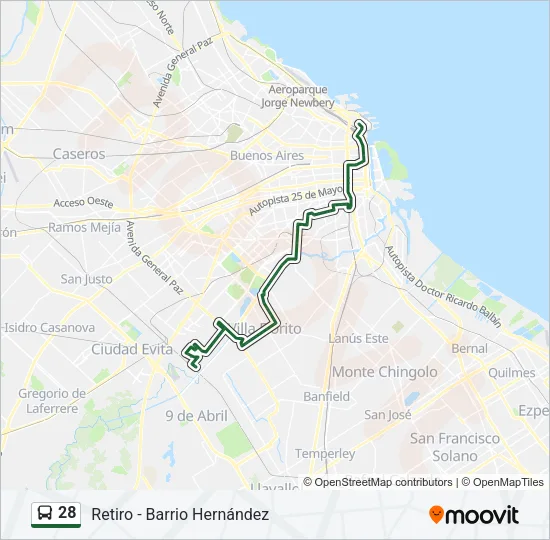 28 Colectivo Line Map