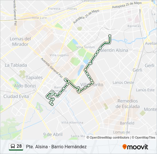 28 Colectivo Line Map