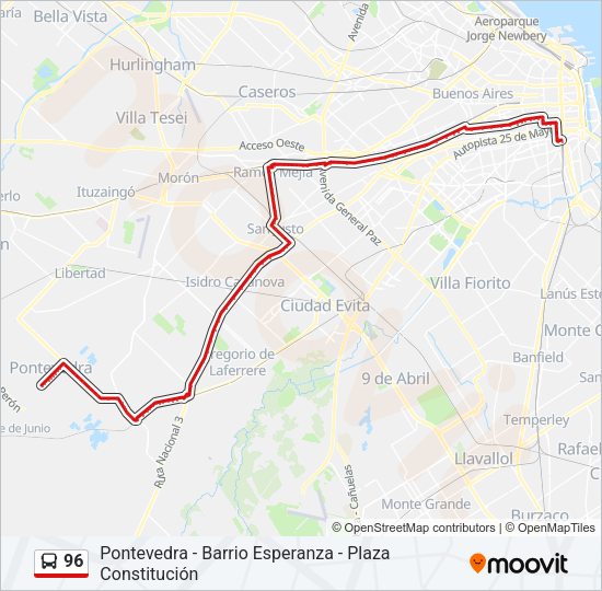 Mapa de 96 de Colectivo