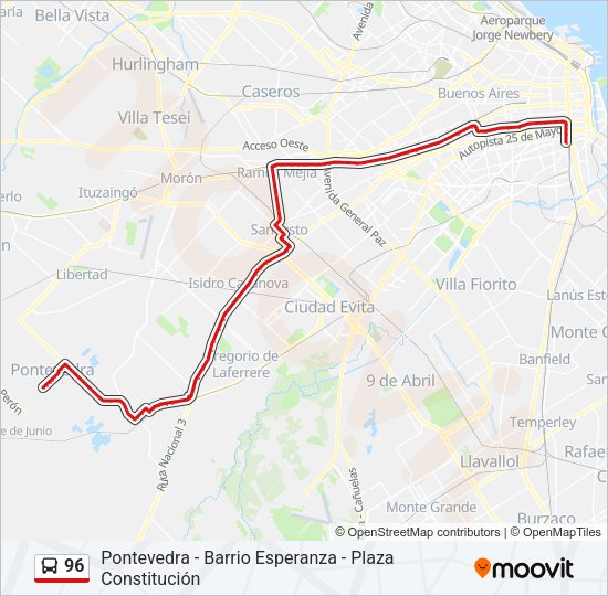 Mapa de 96 de Colectivo