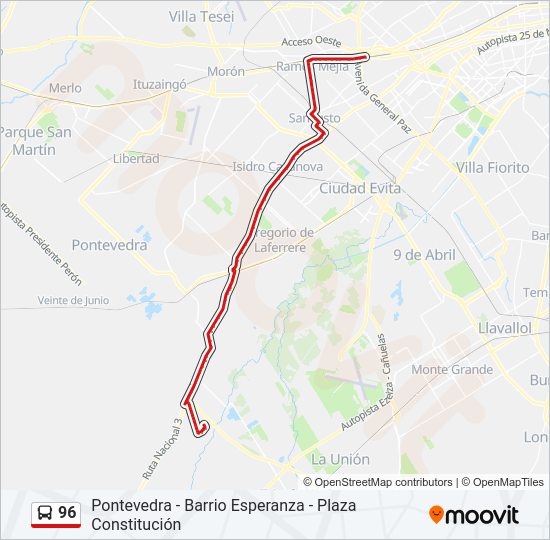 Mapa de 96 de Colectivo