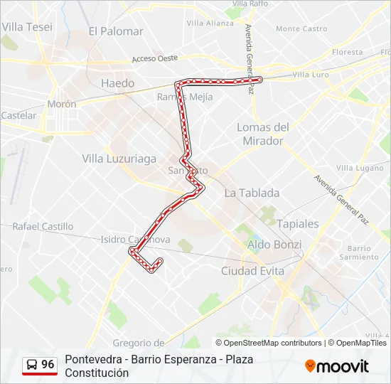 96 Colectivo Line Map