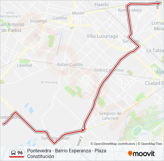 96 Colectivo Line Map