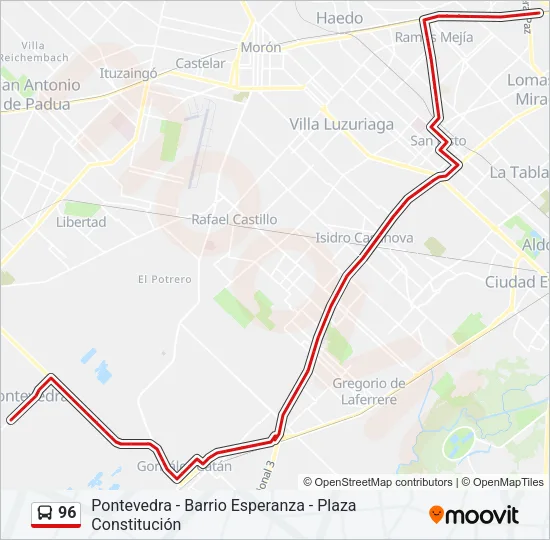 96 Colectivo Line Map