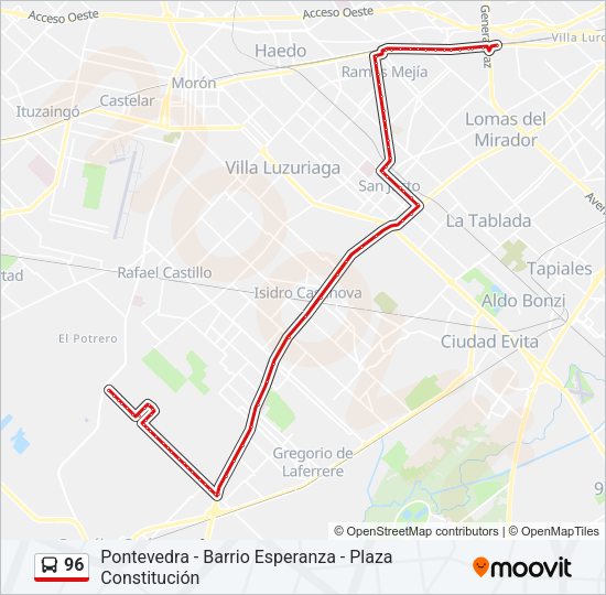 Mapa de 96 de Colectivo