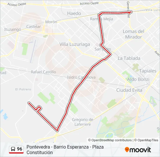 96 Colectivo Line Map