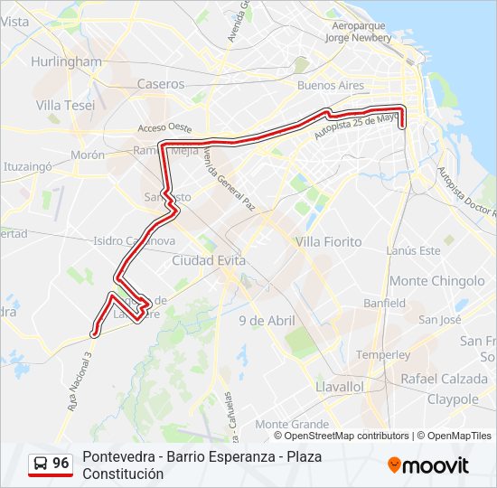 Mapa de 96 de Colectivo