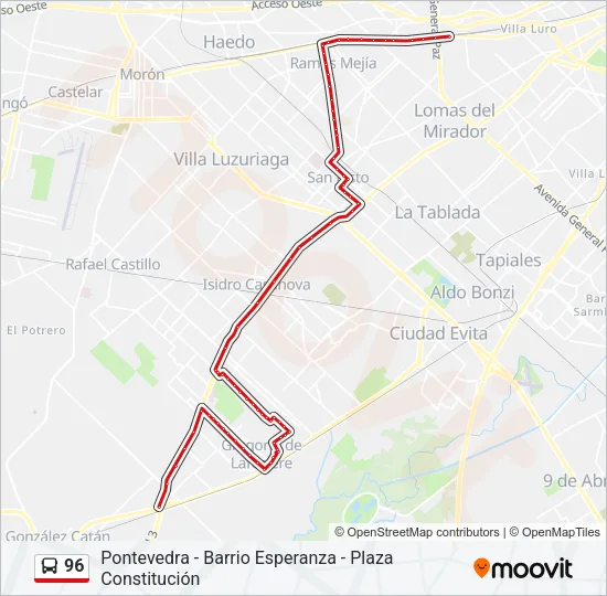 96 Colectivo Line Map