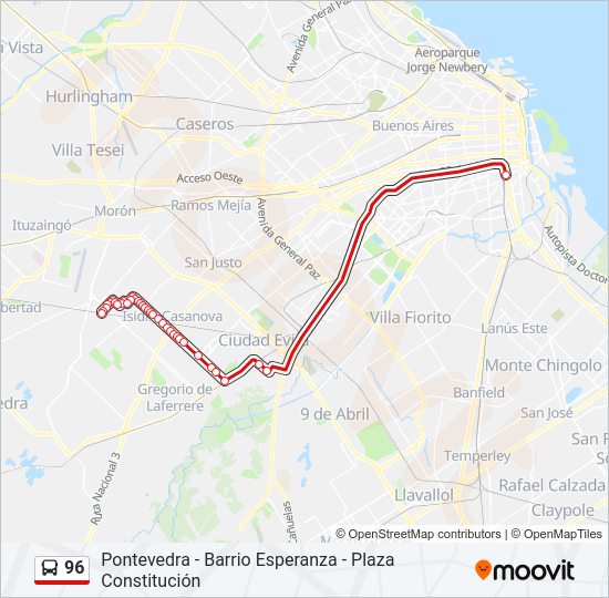 Mapa de 96 de Colectivo