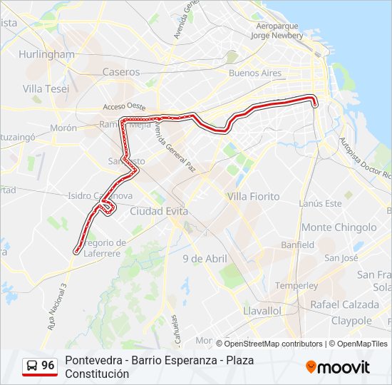 Mapa de 96 de Colectivo