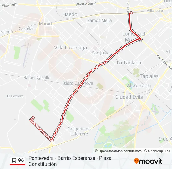 96 Colectivo Line Map
