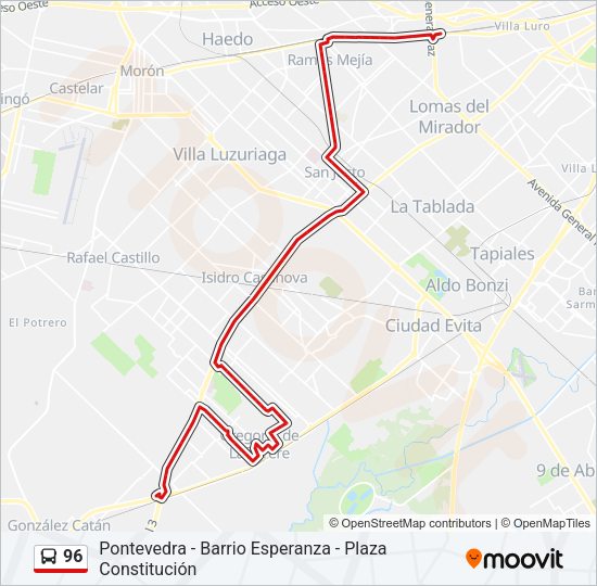 Mapa de 96 de Colectivo
