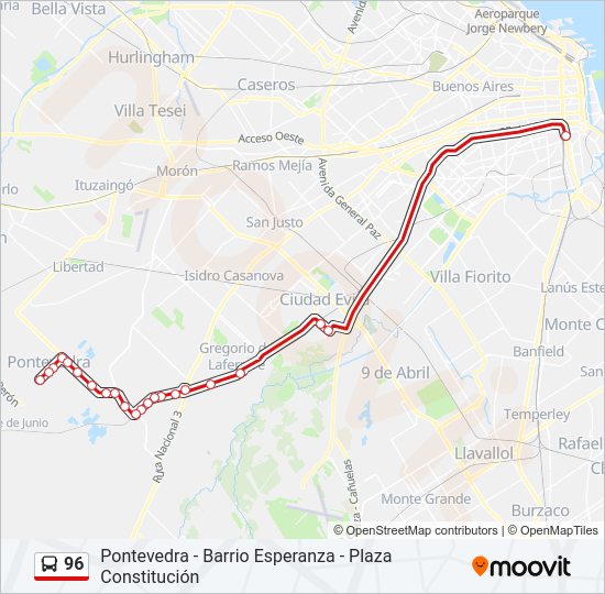 Mapa de 96 de Colectivo