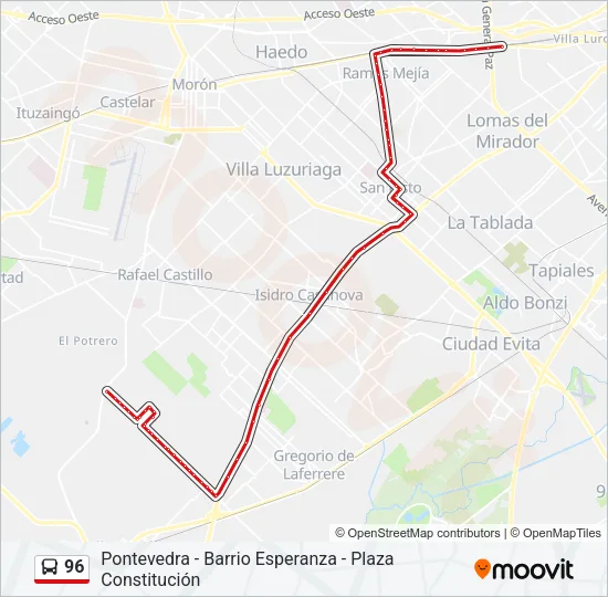 96 Colectivo Line Map