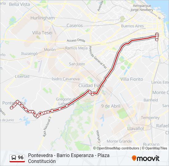 Mapa de 96 de Colectivo