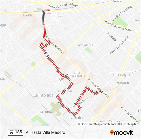 185 Colectivo Line Map
