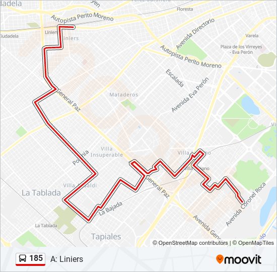 Ruta 185 Horarios Paradas Y Mapas A Liniers Actualizado 6404