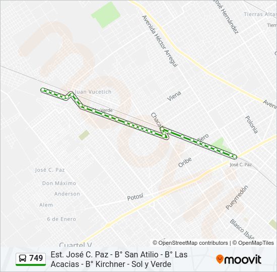 Mapa de 749 de Colectivo