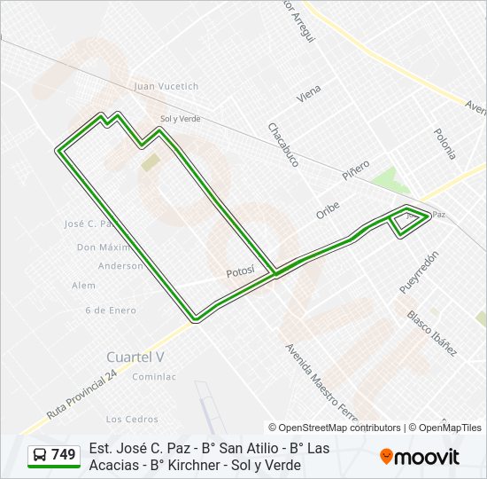 Mapa de 749 de Colectivo