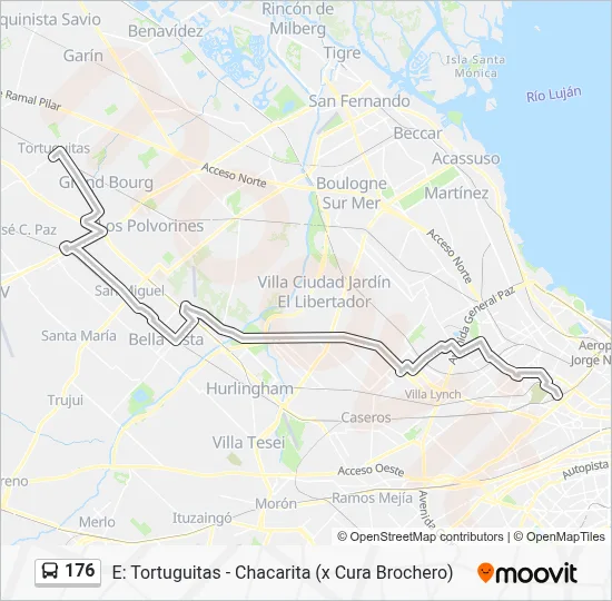 Ruta 176: horarios, paradas y mapas - E: Tortuguitas - Chacarita (x ...
