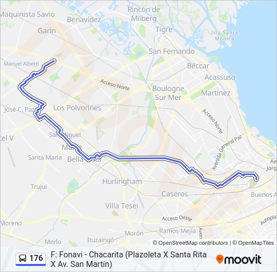 Mapa de 176 de Colectivo